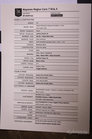 Mayones Regius Core 7 B26.5 Galaxy Purple Eye Gloss