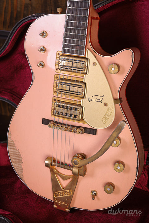 Gretsch Custom Shop 1959 White Penguin Faded Shell Pink Super Heavy Relic by Master Builder Chad Henrichsen