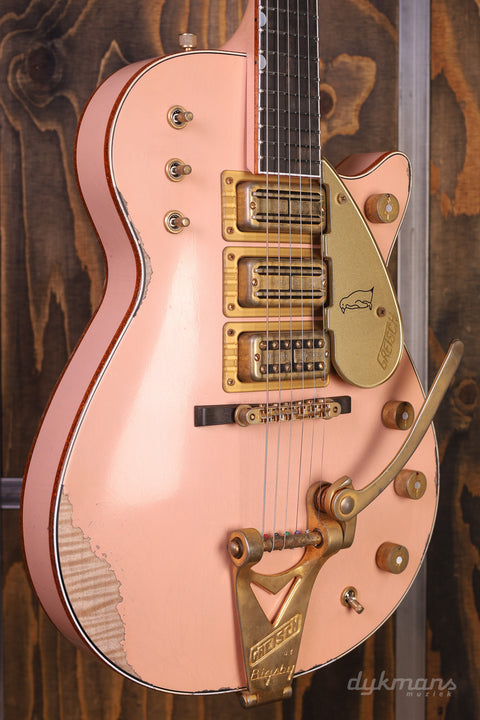 Gretsch Custom Shop 1959 White Penguin Faded Shell Pink Super Heavy Relic by Master Builder Gonzalo Madrigal