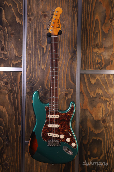 Del-Tone 60's S-Style Sherwood Green Over Sunburst