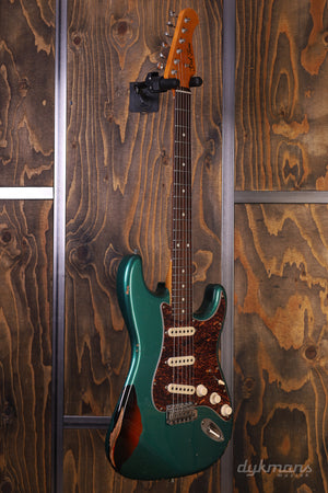 Del-Tone 60's S-Style Sherwood Green Over Sunburst