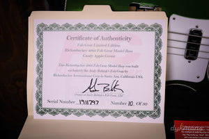 Rickenbacker Limited Edition 4003 Fab Gear Model Bass Candy Apple Green 2019 #11797
