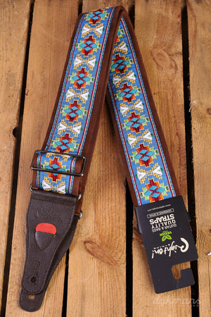 RightOn Guitar Strap Lollapalooza II Blue Standard Plus