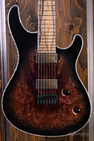 Mayones Regius 7 Burl Maple 5A Galaxy Eye Purple