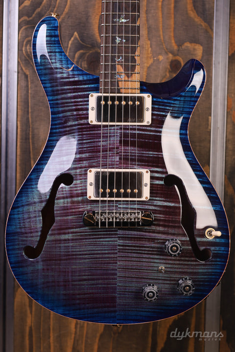 PRS Wood Library Hollowbody II Violet Blue Burst 10-Top