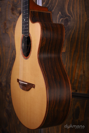 Lowden S50J Ziricote Alpine Spruce leaf inlay