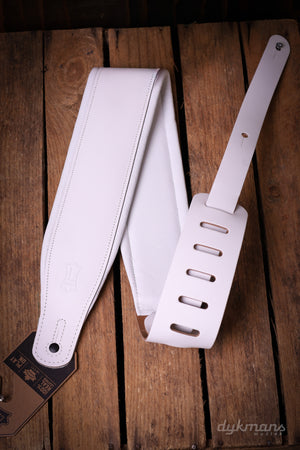 Levy's 6,4 cm Wide Genuine Leather Guitar Strap - White