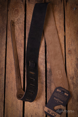 Levy's 5cm Wide Suede Guitar Strap - Black