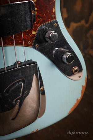 Fender Custom Shop 1961 Jazz Bass Heavy Relic Faded Aged Daphne Blue