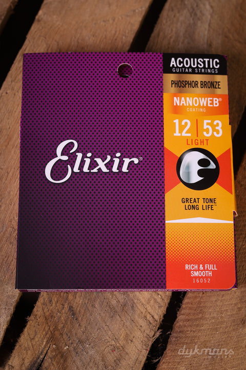 Elixir Acoustic Nanoweb 80/20 Bronze Light 12-53
