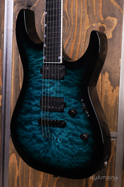 ESP USA M-II Quilted Maple Black Aqua Sunburst