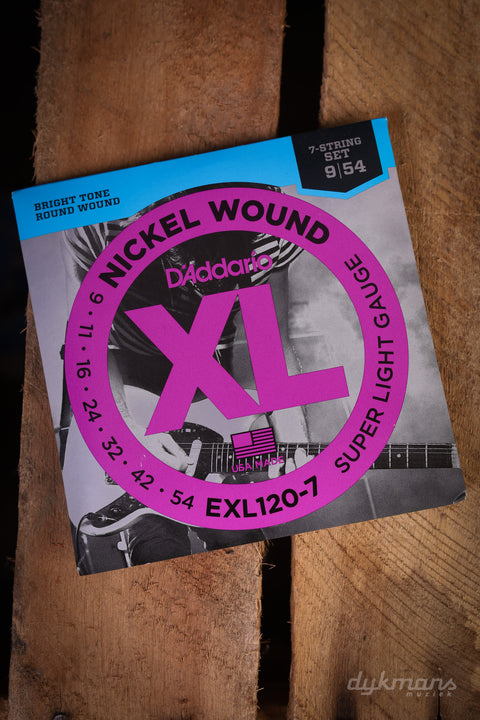 D'addario Nickel Wound Super Light Gauge 7-String 9-54